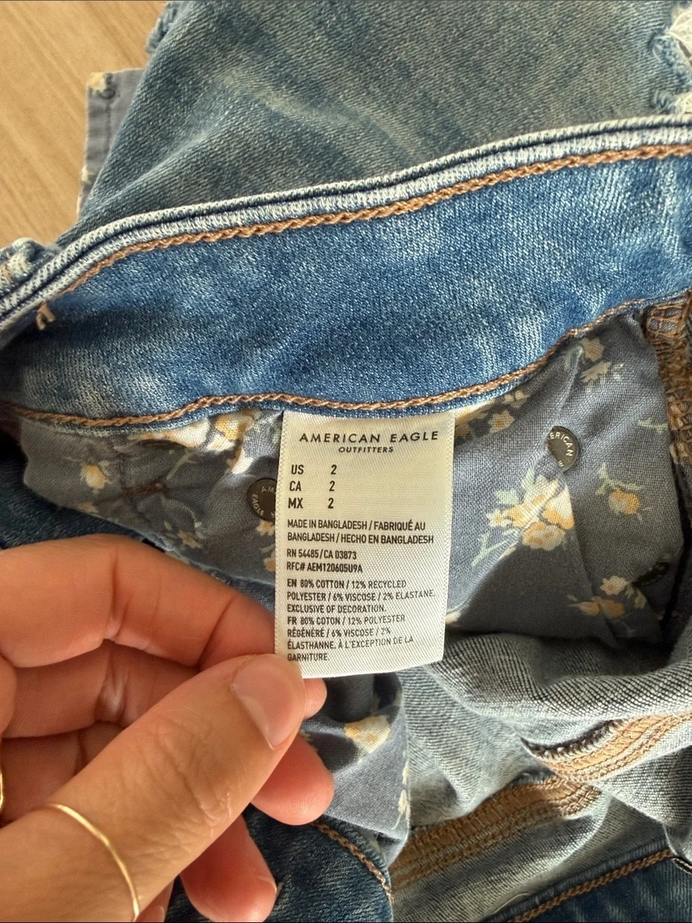 American Eagle Outfitters Distressed Blue Denim Shorts